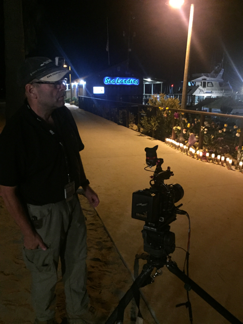 Shooting the memorial the first night after the Catalina Dive Boat Disaster
