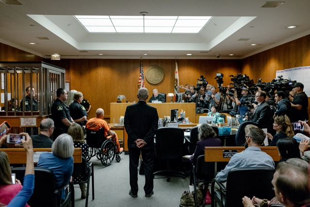 Arraignment of the Golden State Killer.  I'm in the wall of lenses on the right.